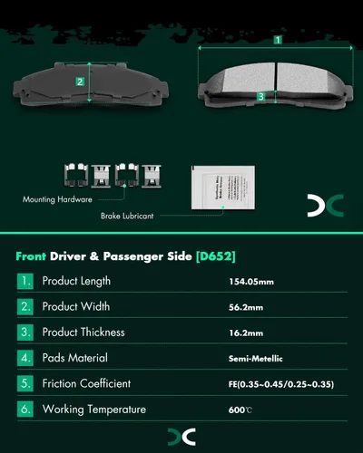 Vista 3 de SCITOO Juego de pastillas de freno de disco delanteras y traseras de cerámica para Ford Explorer 1995-2001, 1998-2002 para Ford Ranger, 1997-2001