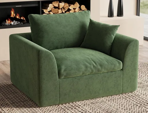 Vista 9 de ohllob Sofás seccionales Cloud de 110 pulgadas para sala de estar, sofá deshuesado en forma de L con otomana, sofá modular de 3 plazas, color negro