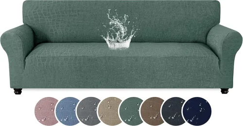 Vista 29 de MAXIJIN Funda impermeable para sillón de sala de estar, 1 pieza elástica con brazos, protector de muebles lavable para perros y mascotas (S, café)