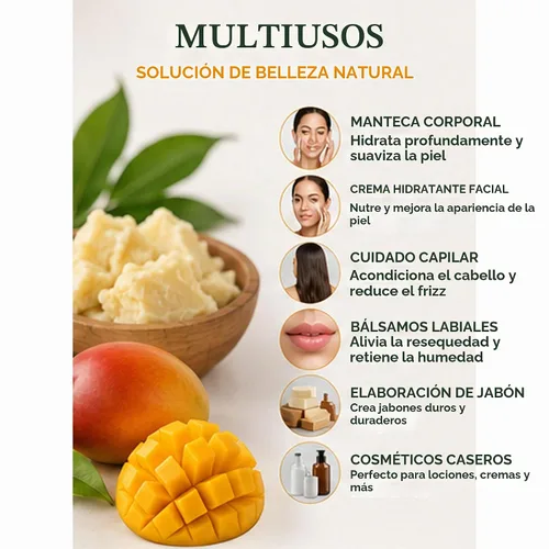 Vista 6 de Mary Tylor Naturals Mantequilla de mango 1 libra, prensada en frío, sin refinar, mantequilla de mango pura cruda
