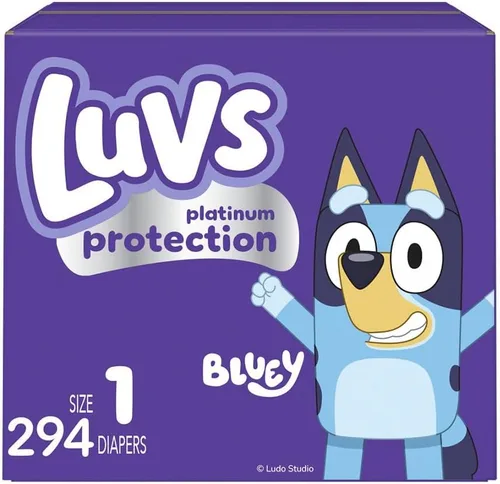 Vista 25 de Luvs Pañales - Tamaño 5, 172 unidades, Bluey Platinum Protection Baby Diaper
