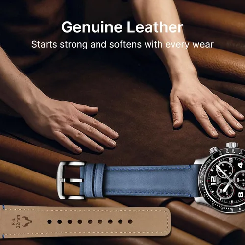Vista 44 de Fullmosa Correa de reloj de liberación rápida de 0.866 in, 0.787 in y 0.709 in, bandas de cuero bruñido para Samsung Galaxy Watch/Garmin Watch