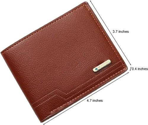 Vista 60 de Cartera delgada para hombre con monedero, cartera minimalista con cremallera, carteras plegables para hombre con tarjetero de crédito, cartera