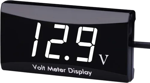 Vista 10 de Voltímetro digital de auto DC 12 V – AIMILAR con pantalla LED, medidor de voltaje para auto o motocicleta (Azul)