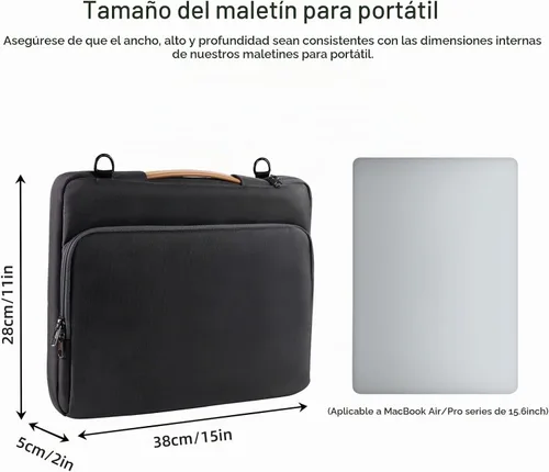 Vista 2 de NIMOSA Bolsa para portátil de 15,6 pulgadas, funda resistente al agua para portátil