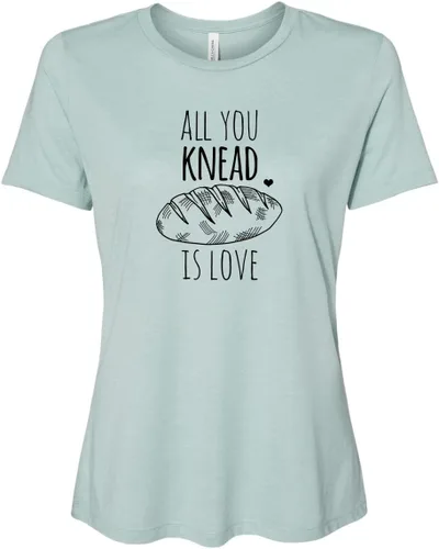 Vista 13 de Cute Women's Screen Printed Crew Neck Tee, Shirts With Sayings, Dusty Blue or Olive