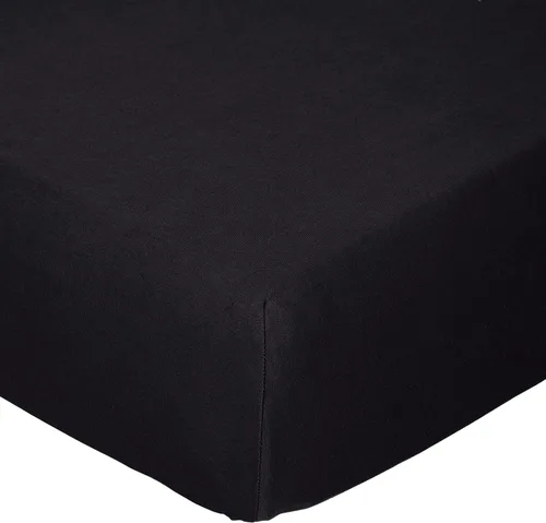 Vista 3 de SheetWorld - Sábana plana para cuna (100% algodón, 28 x 52 pulgadas), color negro sólido, fabricada en Estados Unidos