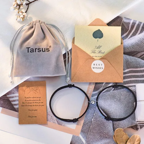 Vista 5 de Tarsus Juego de pulsera magnética para pareja votos de amor eterno joyería regalos para pareja o mejores amigos