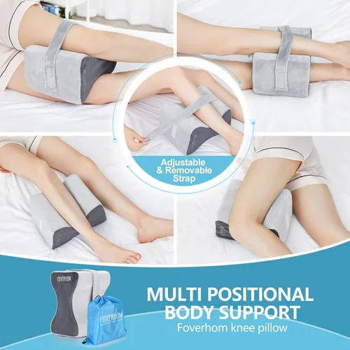 Vista 6 de foverhom Almohada de rodilla de espuma viscoelástica, almohada ortopédica de pierna para alivio de la ciática, dolor de espalda, embarazo, dolor