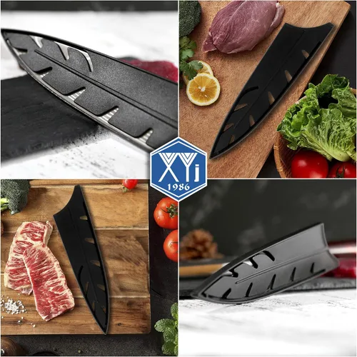 Vista 7 de XYJ Juego de 2 fundas de cuchillos de seguridad, protectores de bordes, funda universal para cuchillos, cortes, funda de cuchillo de chef, protector