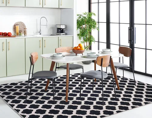 Vista 7 de SAFAVIEH Montauk Collection - Alfombra decorativa, 2 pies 6 pulgadas x 4 pies, color negro y marfil, hecho a mano, de algodón enrejado, ideal