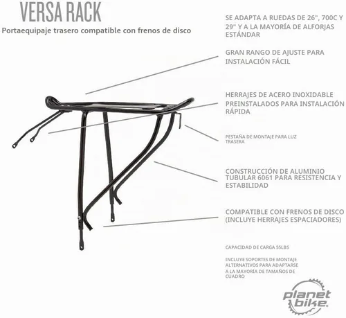 Vista 8 de Planet Bike Versa Portabicicletas, negro