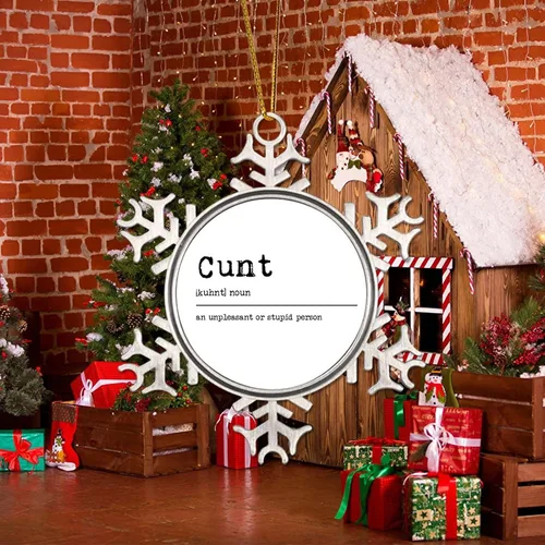 Vista 5 de Definición de sustantivo coño adorno colgante para árbol de Navidad, definición de coño, copo de nieve, adorno de árbol de Navidad, recuerdo