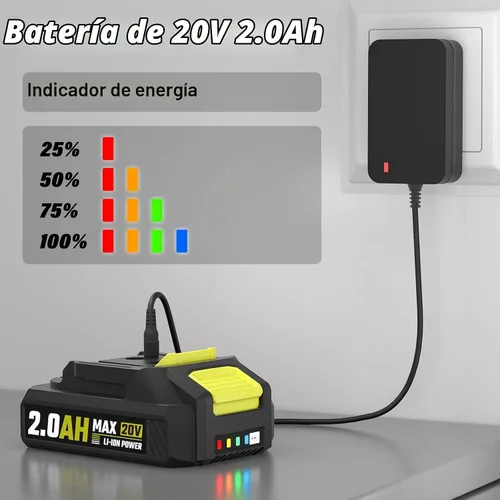 Vista 3 de SEYVUM Soplador de hojas inalámbrico de 20 V con batería de 2.0 Ah, 350 CFM Verde lima