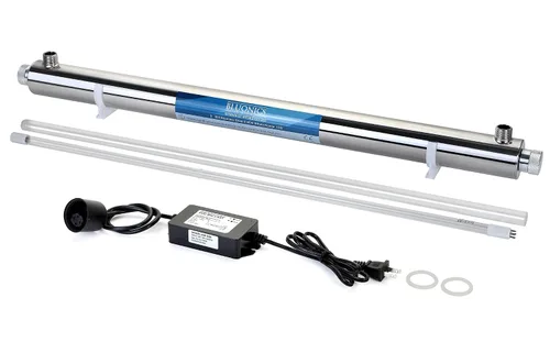 Vista 5 de Sistema de Purificador de Filtro de Agua UV de 55W con Luz Ultravioleta, Filtro de Sedimentos y Carbón para Agua de Pozo con Puertos de 3/4", 12 GPM