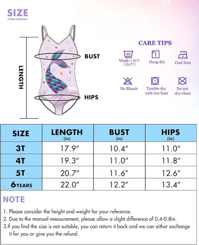 Vista 7 de WAWSAM Traje de baño de una pieza para niñas, traje de baño de playa para niños pequeños
