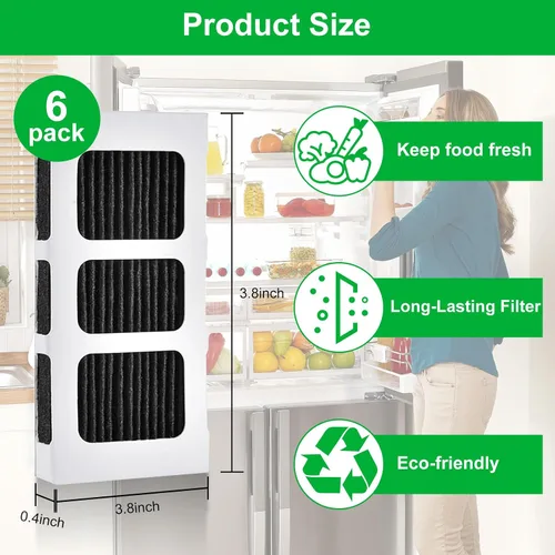 Vista 5 de Paquete de 6 filtros de aire para refrigerador Paultra2, compatible con Frigidaire Pure Air Ultra 2, Pure Air Ultra II, filtro de aire