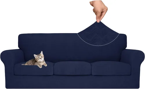 Vista 64 de MAXIJIN 2 piezas de fundas para silla con brazos, funda para silla de sofá para sala de estar, funda elástica para perros para una silla con 1 cojín