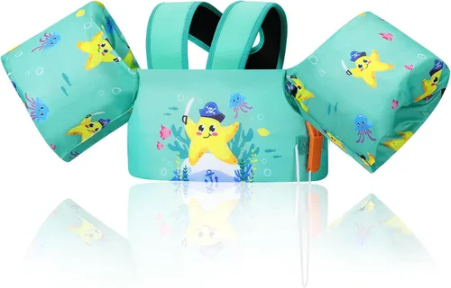 Vista 24 de Moko Banda de natación para niños de 20-30-50 libras, bonito chaleco de natación de dibujos animados para niños pequeños, flotadores de piscina