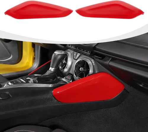 Vista 9 de RAZPOY Cubierta del panel lateral de la palanca de cambios compatible con Chevrolet Chevy Camaro 2016-2023 accesorios interiores de fibra de carbono