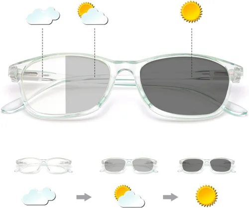 Vista 7 de Gafas de sol fotocrómicas de transición para hombres y mujeres con bisagra de resorte miopía miopía Anit UV Gafas de sol