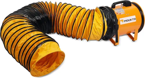Vista 7 de MOUNTO Ventilador cilíndrico resistente COMBO con manguera de vinilo de 25 pies (8 pulgadas)