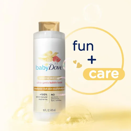 Vista 3 de Baby Dove Baño de Burbujas Nutrición para la Piel Rica en Melanina para piel nutrida y diversión en la hora del baño Cuidado de Piel Sensible