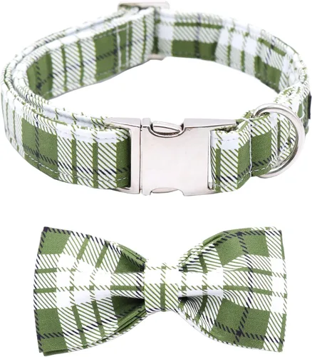 Vista 18 de ARING PET Collar de perro con corbatín, collares de terciopelo para perros con corbatín extraíble, collar de lazo ajustable para perros hembras