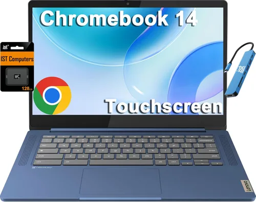Vista 14 de Lenovo IdeaPad Slim 3 Chromebook - 2024 - Laptop ligero - Altavoces Waves MaxxAudio® - Pantalla HD de 14" - Cámara HD 720p - 4GB de memoria - 64GB