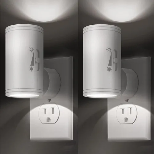 Vista 8 de Luz nocturna LED de pared enchufable con regulación de 0 a 300 lúmenes, blanco cálido de 2700 K, sensor de luz de encendido/apagado automático
