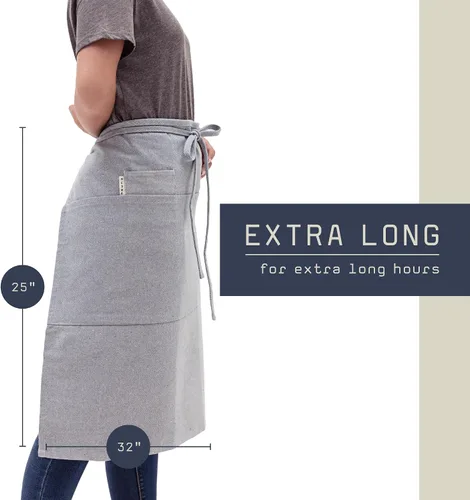 Vista 6 de MEEMA Chef Cross Back Aprons for Women with Pockets for Cooking, Baking