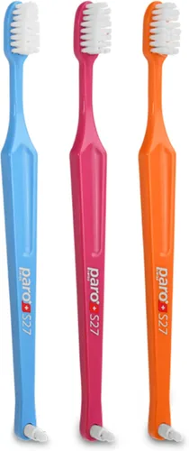 Vista 8 de Paro Cepillo de dientes S27 Cabezal de cepillo pequeño con cerdas suaves y mango corto con espacio intercambiable F 27 mechones