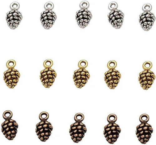 Vista 14 de Airssory Vida Religión Corazón Ojo Letra Número Naturaleza Flor Planta Fruta Animal Lucky Antique Charms, Plata, No es una piedra preciosa