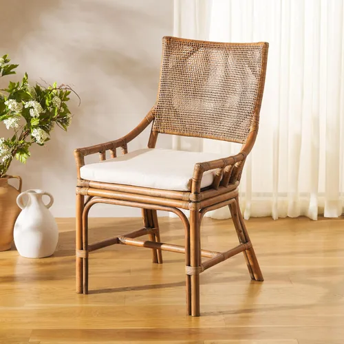 Vista 2 de SAFAVIEH Home Collection Donatella Tropical Coastal Honey & White Rattan Silla