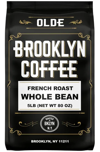 Vista 6 de Café de grano entero OLDE BROOKLYN COFFEE, tostado oscuro clásico (0.91 kg) Sabor audaz y suave, aroma intenso - Granos de café frescos en granel
