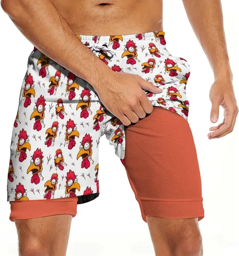 Vista 13 de CHILL·TEK Traje de baño para hombre con forro de compresión de secado rápido 2 en 1, traje de baño para playa
