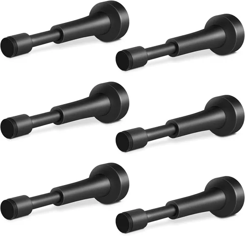 Vista 13 de Topes de puerta mate negros para pared - Tope de puerta de resorte de 4.33 pulgadas para la parte inferior de la puerta, tope de puerta de aluminio