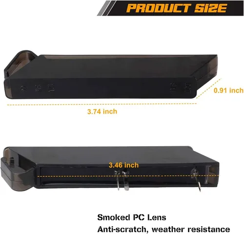 Vista 4 de Luces LED ámbar, luces intermitentes de espejo lateral secuencial con lámparas de lente ahumada compatibles con Ford 2009-2014 F-150, Expedition