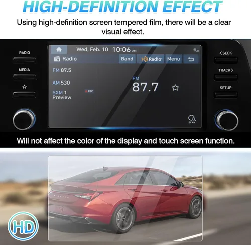 Vista 3 de Autorder Protector de pantalla para Hyundai Elantra 2021-2026, película de vidrio templado de 8 pulgadas, protector de pantalla táctil