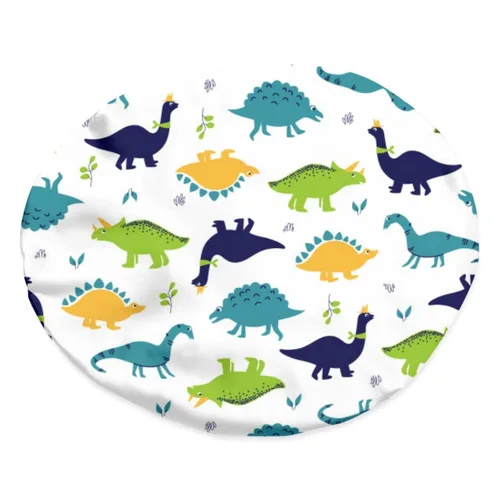 Vista 4 de Babrukda Gorro de satén para dormir, gorro de noche para niños, Dinosaurio