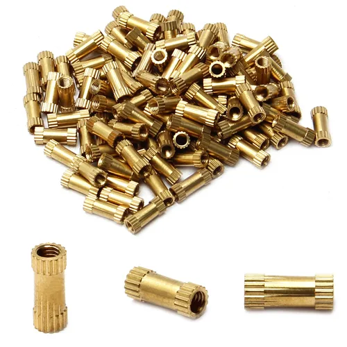 Vista 58 de Tuercas moleteadas de rosca hembra M2x3mm OD Tuercas de inserción roscadas de latón Tuercas de incrustación hidráulicas soldadas juntas Kit surtido