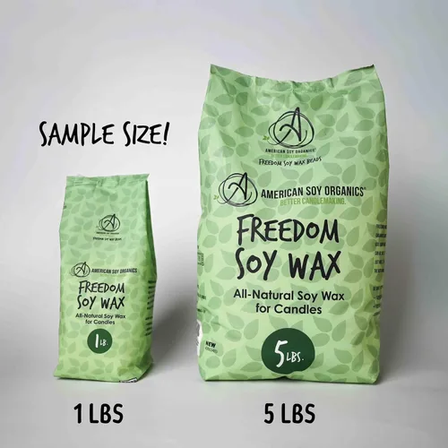 Vista 5 de American Soy Organics - Cuentas de cera de soja Freedom de 1 libra para hacer velas - Cuentas de cera para microondas - Suministros prémium