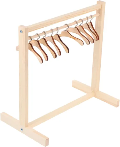 Vista 3 de Zerodeko - 10 perchas de ropa para muñecas, perchero de ropa para casa de niños, mini organizador de armario