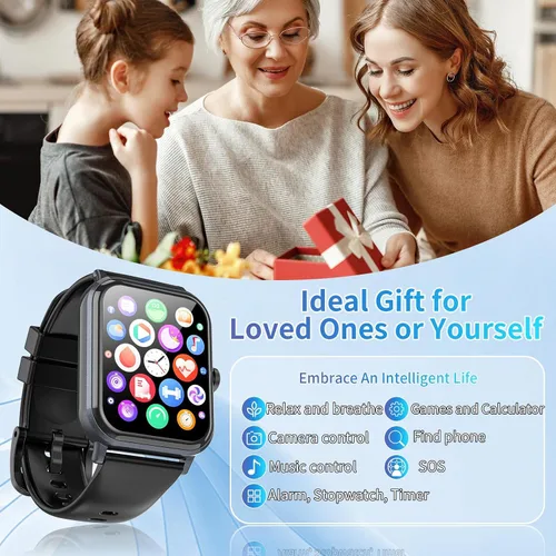Vista 8 de Reloj inteligente para hombres y mujeres con llamadas, rastreador de actividad física de 1.83 pulgadas con monitor de frecuencia cardíaca/sueño