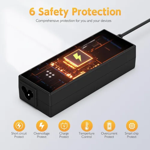 Vista 5 de Cargador para laptop de 90 W compatible con HP Pavilion X360 11 13 14 15 17; Envy 13 15 17 M6 M7 X360, Stream 11 13 14 adaptador de CA; Spectre X360