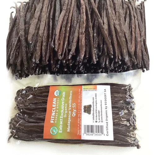 Vista 10 de Extracto de Granos de Vainilla Orgánica de Madagascar de 1 onza Grado Exclusivo B por FITNCLEAN VANILLA 4"-6" Por Peso - 1 Onza (1/16 Lb) Vainas