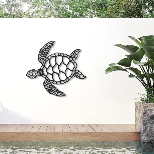 Vista 5 de Decoración de pared de tortuga marina de metal, arte de pared de tortuga marina, decoración de pared de tortuga, vida marina de metal, decoración