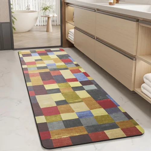 Vista 29 de MontVoo -Tapete de baño-Alfombras de baño delgadas antideslizantes para debajo de la puerta- Superficie de gamuza sintética absorbente, de secado