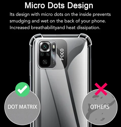 Vista 2 de USTIYA Funda para Xiaomi Poco M5s/Redmi Note 10s 4G/Redmi Note 10 4G Funda Transparente TPU Cuatro Esquinas Funda Protectora Transparente Suave