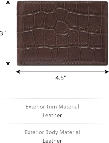 Vista 37 de Fossil Cartera Anderson de piel delgada y minimalista con bolsillo frontal plegable para hombre